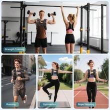 Weighted Vest 8lb 12lb 16lb 20lb 25lb 30lb Weight Vest With Two Adjustment Straps For Men Women Weight Vests With Reflective Stripe For Strength Training Running Jogging Walking SH PO - Black - View 2