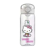 Sanrio Cana de apă Kuromi, cană pentru câini Cinnamoroll, cană transparentă din plastic pentru vară cu pai, produs din desene animate Sanrio Anime