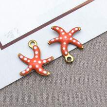 10 buc 10x10mm drăguț email oțel inoxidabil stea de mare farmece mini drăguț viață marină animale pandantive pentru DIY ocean brățară colier cercei bijuterii confecționare meșteșuguri accesorii