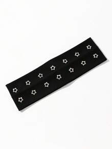 Damen Bandana 1 Stück Mode Punk Stirnband Gothic Sternenmuster Weich Rutschfest Elastisch Cut Out Strand/Urlaub Kopfbedeckung, Dehnbar Yoga Sport Haaraccessoire, Vielseitig für täglichen Modischen Haarschmuck Klassische Haarband