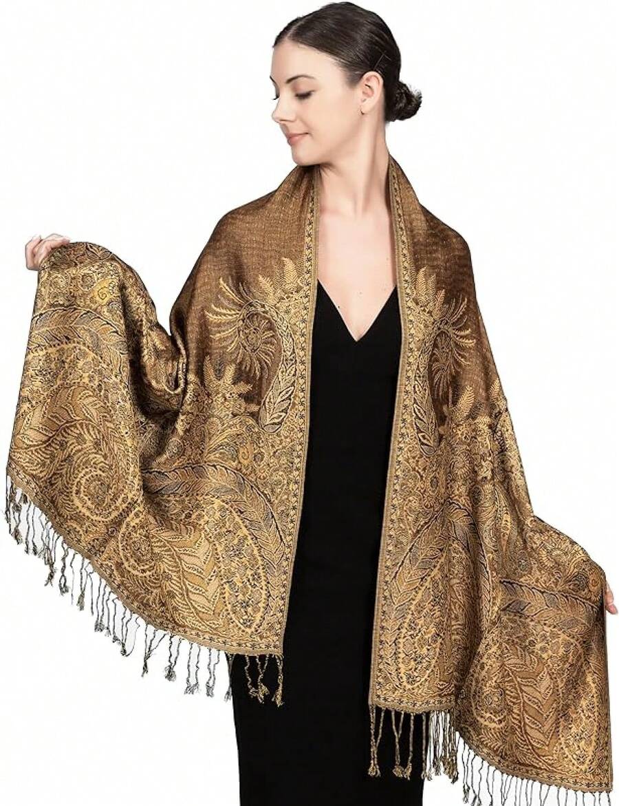 Reversible Paisley Pashmina Rave Scarf – Exotic Shawls And Wraps For ...