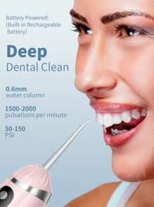 Irrigador oral portátil inalámbrico recargable con 3 modos, limpiador dental a chorro de agua apto para viajes y uso en el hogar