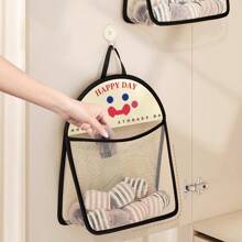 1pc Hanging Mesh Storage Bag, Polyester Breathable & Washable Laundry Organizer, Wall-Mounted Underwear & Socks Sorting Pouch Laundry Bag Bathroom Organizer Bathroom Bedroom Home Kitchen Organization Closet Organizer School Dorm Essentials Clothes Organizer College