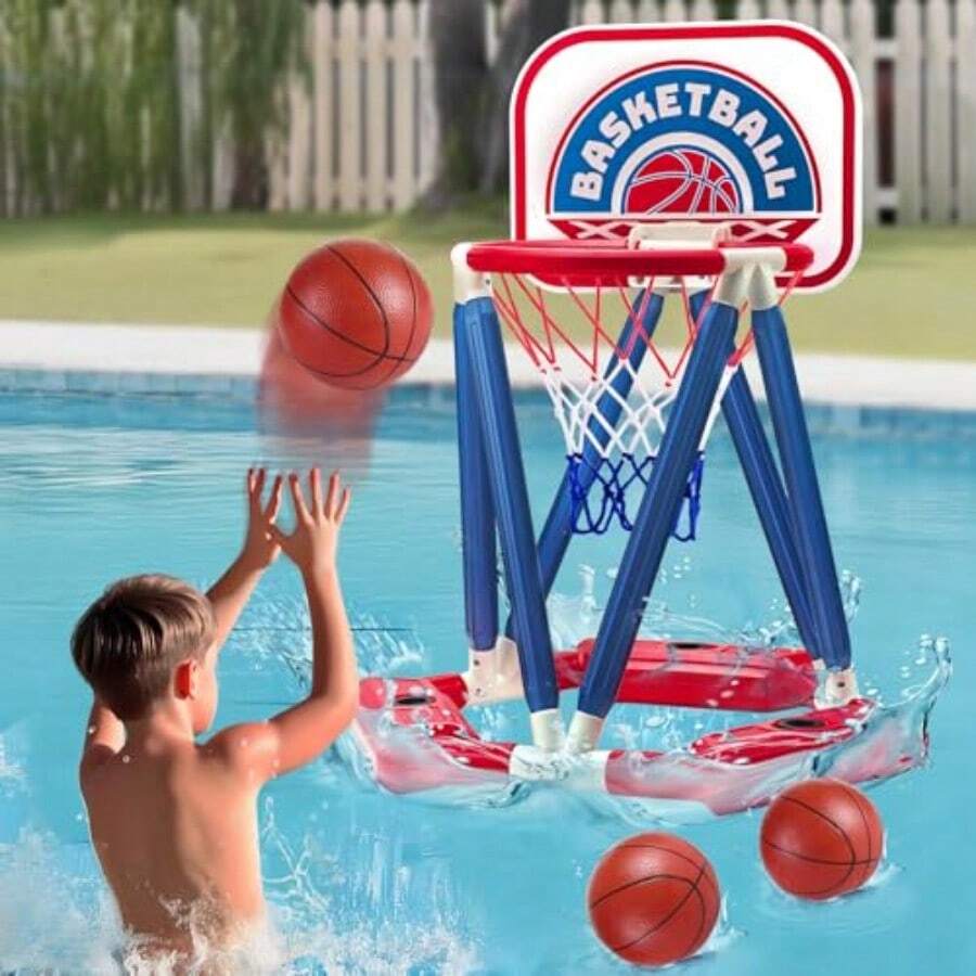 New Floating Pool Basketball Hoop Pool Basketball Hoop With 3 Balls And Pump Swimming Pool Toys Water Game For Ages 48 812 And Adults Indoor Outdoor Play