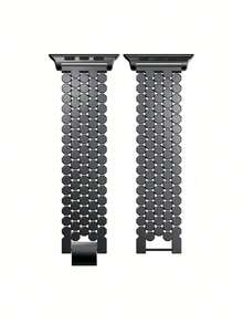 1pc Metal Dragon Scale Watch Band Strap Compatible With 38/40/41/42/44/45/46/49mm Ultra/SE/Series 10/9/8/7/6/5/4/3/2/1 - Black - View 4