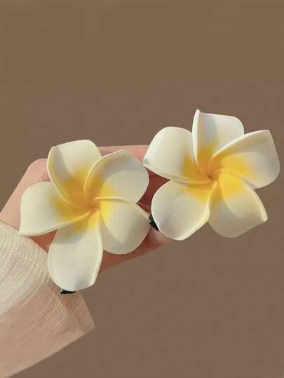 2个雏菊发夹，可爱百搭，可作刘海/侧发夹，优雅时尚配饰，适合日常佩戴、约会、海滩、拍照、上学等场合，女士发饰，头部饰品