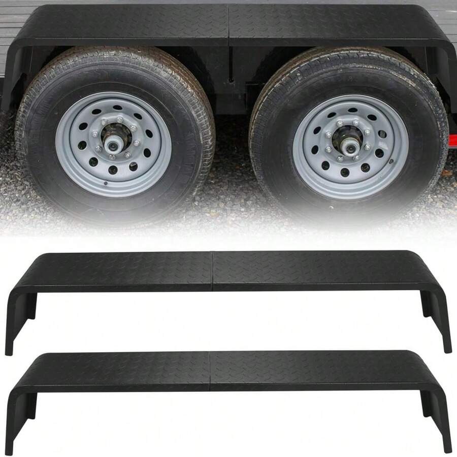 Huisuilinss Tandem Axle Trailer 10-1/4" X 72-7/8" X 13" Fit 13"-15" Tires Car Hauler Trailer,Cargo Trailer,Utility Trailer,Landscape Trailer Heavy Duty Plate Steel Fenders Tread Plate (2 PCs) - Detachable - View 1