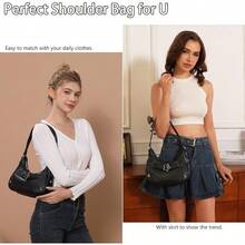 Shoulder Bag Y2k Purse: 90s Mini Underarm Bag Cute Small PurseRR8 - Black - View 3