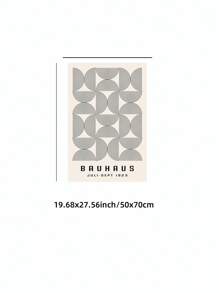 1 pezzo Arte da parete astratta Bauhaus medievale modernista, stampa su tela senza cornice, cartellone geometrico tedesco per camera da letto/ufficio/dormitorio, decorazione per feste di architettura e regalo per appassionati di design (stampa su tela senza cornice)