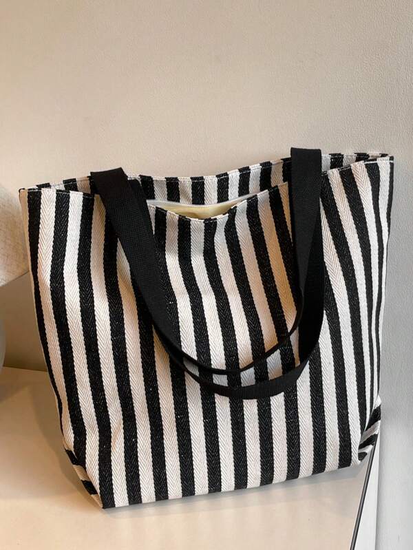 Bolsa Sacola Retrô Chique e Simples, Estilo Artístico com Grande Capacidade, Espaçosa e Versátil, Ideal para Trabalho, Escola ou Dia de Lazer, Bolsa Escolar, Bolsa de Praia