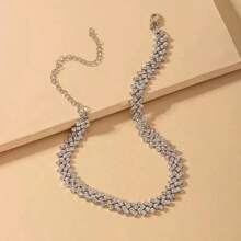 1 Stück Luxus Kubikzirkonium Krallenkette, geschweißte Kristallkette Halskette, Geschenk für Frauen Hochzeit Verlobungsfeier