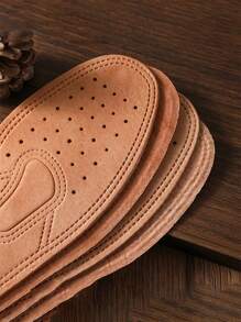 2pcs Genuine Leather Shoe Insoles With Natural Imperfections And Slight Odor - Double Pack, Durable And Stylish, Perfect For Any Occasion, Everyday Comfort|Stylish Imperfections|Durable Insole