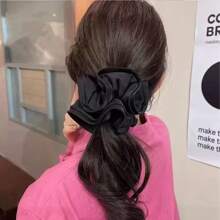 1 elegantă de păr extra mare din satin, elegantă, minimalistă, accesoriu de păr versatil, potrivită pentru zi cu zi, serviciu, călătorii, coadă de cal, coc, spălare față, machiaj, asortare la modă, elastic de păr, accesorii de păr, elastice de păr
