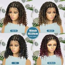 DWNSEN 360° HD Full Double Lace Front Braid Wig -Short Styling Wig Hand Braided, Knotless Cornrow Braids, Lace Frontal, Blended Black Hair, Baby Hair, Natural Looking, Realistic Hairline,Summer Breathable, Comfortable, Durable, For Women - model - 查看 7