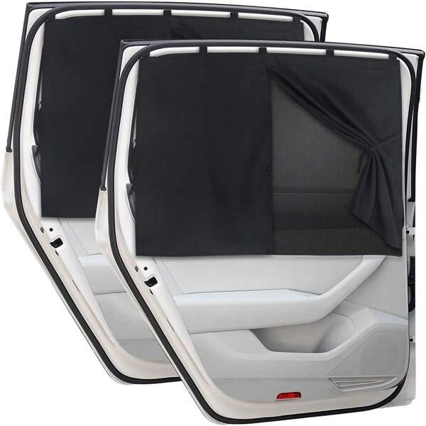 1/2 piezas Protector de ventana de coche magnético de doble capa, cobertura de privacidad de oscurecimiento total/parcial para ventanas laterales y delanteras/traseras
