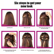 2件套扭辫发圈，发圈工具，法式编发工具环，美发工具，美发用品，旅行必备，旅行，理发师，发型师，理发师配件，情人节，美发用品，发型师，理发店，沙龙，度假必备，美发产品，理发店，情人节礼物，女士旅行必备，发型师工具 - 黑色 - 查看 2