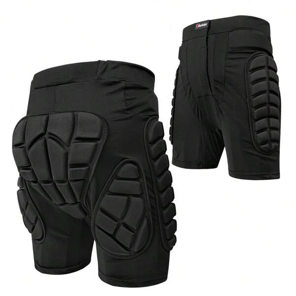 1 pieza Pantalones cortos de motocicleta negros, pantalones cortos de armadura transpirable para motocicleta, equipo de protección para motocicleta, protector de cadera, pantalones cortos para patinaje, carreras, motocross, deportes extremos, accesorios para motocicleta