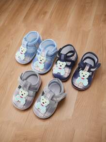 1Pair Cartoon Bear Baby Booties Girl Boy Soft Sole Anti-Slip Shoes Toddler Socks Shoes Baby Schoenen Newborn Shoes First Walkers 0-12Months
