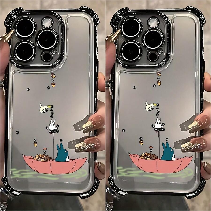 Funda de Teléfono de Gato Lindo para 16 15 14 13 12 11 Pro X XR XSMAX 8 Plus, Cubierta Trasera Transparente Suave a Prueba de Golpes - Colores mixtos - Ver 1