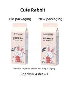 1/2/4/8 Packs Super Mini Wet Wipes, Portable Mini Wet Tissues, Essential For Students, Outdoor Wet Wipes, Cleaning Wet Tissues, Cute Wet Napkins