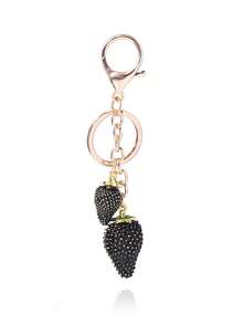 3D Delicious Fruit Red Strawberry Pendant Keychain Cute Strawberries Strings Charms Keyring For Men Women Key Holder Backpack Handbag Ornament Accessories Gift Trinket - Gold - View 16