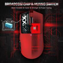 Souris de jeu sans fil ultra-légère 11g avec bande antidérapante, dock de chargement RVB, PixArt PAW3311, souris PC sans fil/Bluetooth/2,4 GHz, 22 000 DPI, 5 boutons programmables pour PC