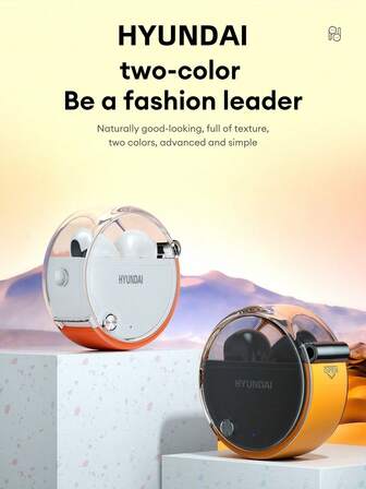 HYUNDAI HY-T05 Bluetooth-hörlurar - Halvt in-ear, passiv brusreducering, ultralång batteritid, HD-ljudkvalitet, låg latens, musik, sport, utomhusbruk, HD-samtal, bekväm passform, faller inte av, trådlösa hörlurar