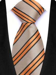 GOADAFOO Luksusowy 8CM męski krawat w kropki w kwiaty krawat dla mężczyzny pana młodego żakardowy tkany krawat na wesele biznesowe przyjęcie - Paski 4 - Zobacz 18