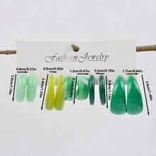 1 套极简主义奢华耳环，抛光泪珠形、水滴形、C 形、圆形亚克力树脂环状耳环，厚实多彩宽薄耳环套装