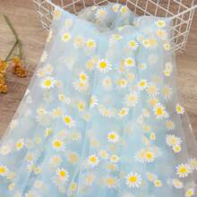 Eleganter Gänseblümchen-Spitze Tischläufer - 200cm, Polyester-Tüll-Stoff in Grasgrün/Champagner/Schwarz - perfekt für Hochzeiten & Sommerfeste, Hochzeitstischdecke, Dekoration, Tischüberzug