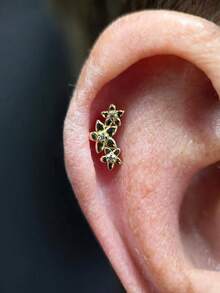 حبة واحدة من الأقراط بالدبوس المصنوعة من الفضة الإسترلينية 925، مربعة بزركون ماركيزي رائعة بنمط الزحاف للزفاف، والأذن مسطحة للنساء، نسيج يومي، حفل، خطوبة، عيد الحب