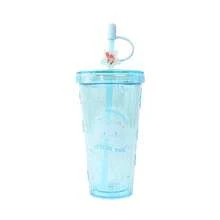 Miniso Sanrio Cinnamoroll Summer Star - Cốc ống hút lấp lánh, dung tích 420mL/14,78oz, nhẹ, nhựa chất lượng cao, chống sốc và dễ vệ sinh, vật dụng uống nước di động tuyệt vời cho người đam mê thể dục/du lịch vào mùa hè (1 chiếc) - màu xanh lá - Xem 8