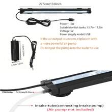 Fish Tank Aquarium LED Air Bubble Oxygenation Lamp Color Changing Bubble Light .LED Nano Bubble Light, Fish Tank Light With Air Bubble Hole,LED 7 Color Automatic Color-Changing Oxygenated Aquarium Tools For Fish Tank,Turtle Tank, Betta, Shrimp