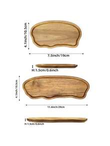 小木托盘底农舍浴室装饰，浴室皂盒，洗脸盆托盘适用于梳妆台、柜台、水槽相思木托盘，简约自然风格家居装饰 - 黃色 - 查看 2