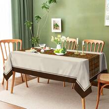 1pc/10pcs Brown Floral Tablecloth, Waterproof And Stain-Resistant, Easy To Clean, Suitable For Dinner, Picnic, Dining Table, Party, Home Decor, Rectangular, Indoor And Outdoor Use, Available In Multiple Sizes