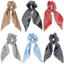 Scrunchie Hair Accessories - Chiffon Hair Scarf Bandana, Scrunchies, Ribbons, Ponytail Holders, And Bow Scrunchies For Women (6PCS) - MO10A - 查看 1
