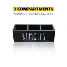 Remote Control Holder Farmhouse Remote Storage Caddy Bedside TV Controller Box Wood Media Organizer - Rot-Weiß - Übersicht 4