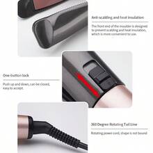 UKLISS Plancha y rizador de pelo todo en uno (pantalla LCD) - Profesional para cualquier tipo de cabello - Tipo de Enchufe A USA (110-127V) - Ver 6