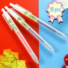18 Pieces Of 0.5mm Retractable Gel Pen Set In Black/Blue/Red Ink Ballpoint Pens, One-Click Press, Single-Handed Operation, Instant Tip Emergence, Ready To Use At Any Time, Suitable For Office/Commuting/Meeting, Write With One Press, Imported Ink, Smooth Writing Like Silk
