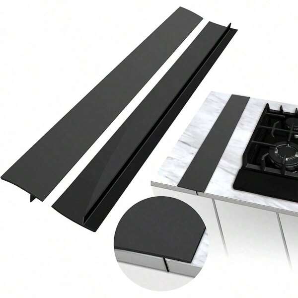 2 Packs Kitchen Stove Countertop Anti-Fouling Seal Strip, High-Quality Soft Silicone High-Temperature Resistant Gap Strip, Oil-Resistant Gas Stove Gap Soft Seal Strip, Silicone Gap Plug, Kitchen Stove Countertop Gap Cover - Flexible Stove Space Filler