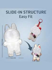 For LABUBU Cola Rack Protective Cover, Transparent Acrylic Display Box, Series Surprise Milk Shake Cola Rack Silicone Strap Hard Shell Accessory,360 ° Display Cabinet , Compatible With Labubu - Multicolor - View 12