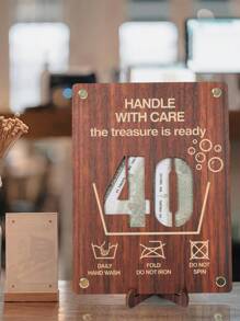 1Pc 40th Birthday Money Card,Wooden Birthday Money Holder Display With Stand,DIY Cash Gift Plaque & Keepsake Card,Money Holder Ornament,Money Holders Cards For Cash,Greeting Cards Money Holder,Birthday Decorations,40th Birthday Gifts,Happy Birthday Decor,Tabletop Decor