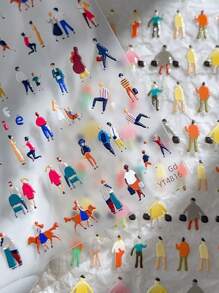 1 pieza Pegatinas de uñas con personajes de dibujos animados lindos y personalizados en varias acciones, calcomanías de uñas autoadhesivas coloridas y lindas para decoración de uñas, apropiadas para uso personal DIY y en salón de manicura