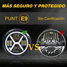 1PC 7 Inch Motorcycle LED Headlight, 12V Round LED Motorcycle Headlight, Die-Cast Aluminum Housing Shockproof 6000LM Super Brightness Headlight - Black - View 5