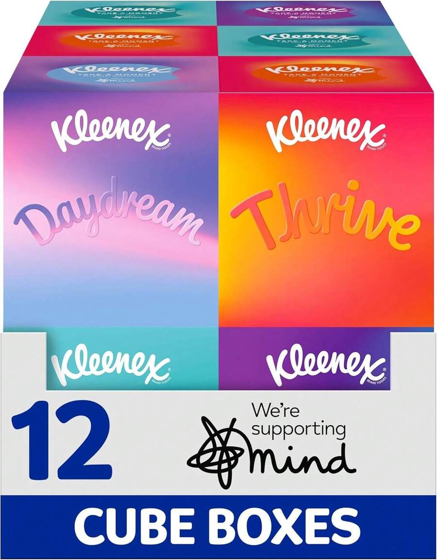 ®   Take A Moment Collection Tissues - 12 Cube Tissue Boxes - In Aid Of Mind - Contains 4 Different Designs - 48 Count (Pack Of 1) - View 1