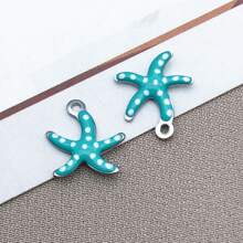 10 buc 10x10mm drăguț email oțel inoxidabil stea de mare farmece mini drăguț viață marină animale pandantive pentru DIY ocean brățară colier cercei bijuterii confecționare meșteșuguri accesorii