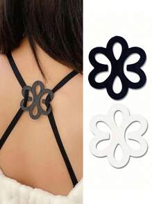 4pcs/2pcs/ Flower Shaped Bra Strap Clips, Invisible Anti-Slip Bra Strap Holders Women's Undergarment Accessories Invisible Slip-Proof Bra Strap Buckle For Lingerie - Crossback Straps, Transparent Buckle, Anti-Slip