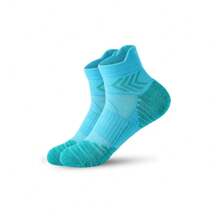 1 par de calcetines tobillos para correr para mujeres y hombres, calcetines cortos acolchados de algodón para entrenamiento, calcetines con malla y fondo acolchado UNISEX