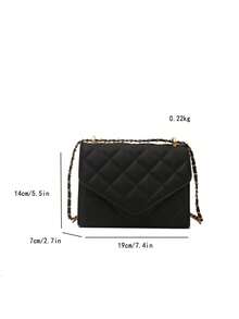 2025 Women Fashion Commute New Shoulder Bag Crossbody Bag Rhombic Chain Handbag Tote - Black - View 4