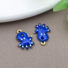 10pcs 9x12mm Cute Enamel Stainless Steel Octopus Charms Mini Cute Marine Life Animal Pendants For DIY Ocean Bracelet Necklace Earrings Jewelry Making Crafts Accessories